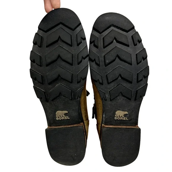 Sorel Emelie Conquest Boots Womens 7.5 Brown Combat Leather Utility Gorpcore - Picture 7 of 9